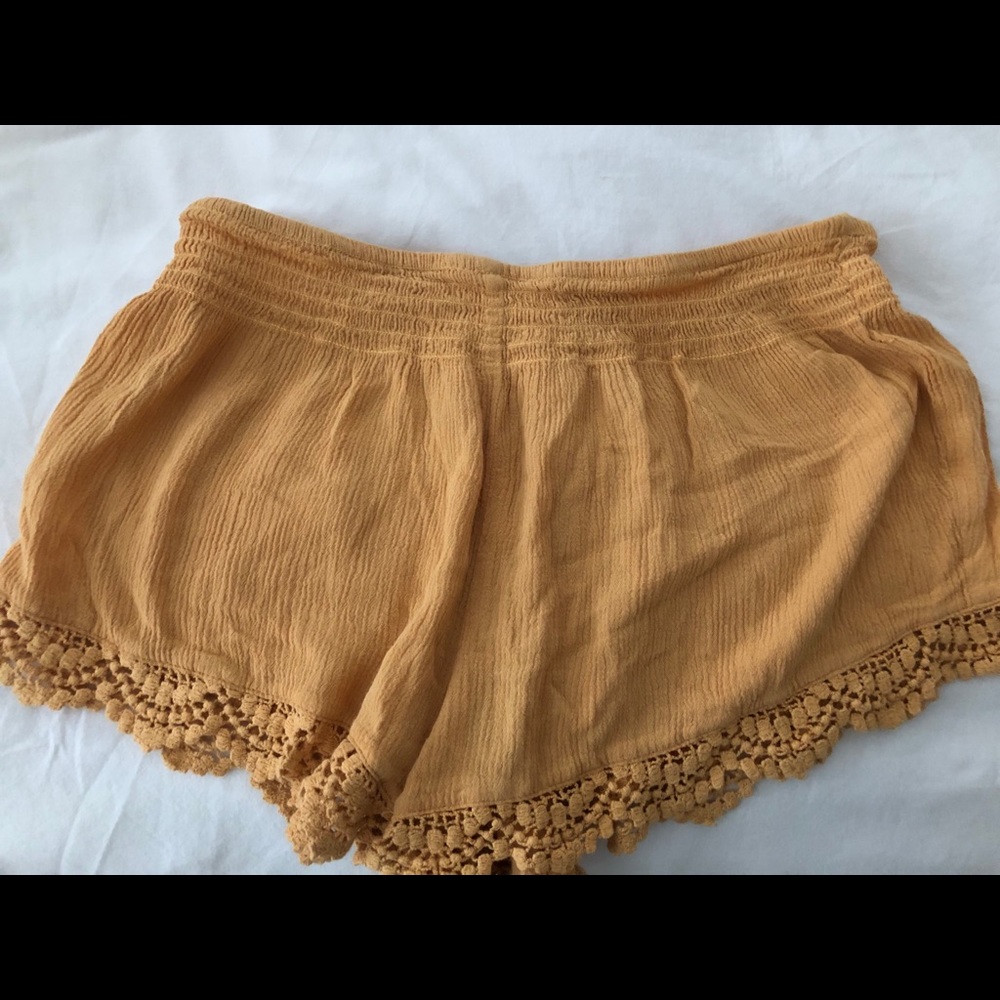 yellow flowy shorts